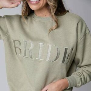 Six Stories 'Bride' statement sweatshirt in sage NWOT